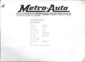 Metro-Auto - Opel, Vauxhall ja Fiat pakpputkiston hinnasato 1960-70 mallit