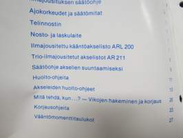 SAF - Arne Stara Ky - Palvelu-, huolto- ja säätöohjeita akseleille sekä ilmajousitusmalleille AR-200/ARL-200, AR-112/113, AR211/212/213, AR-413/413.1