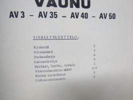 JF levitysvaunu AV 3 - AV 35 - AV 40 - AV 50