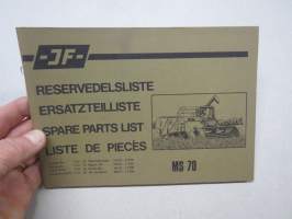 JF leikkuupuimuri MS 70 -Reservdelsliste / Ersatzteilliste / Spare parts list / Liste de piecés -varaosaluettelo