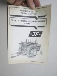 JF FH ja SL ja hydrauliikkakiinnitteinen runko - Asennusohjeet ja varaosaluettelo