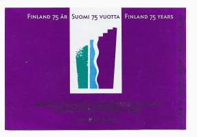Suomi Finland 75 år Alko nr 8519 -  viinietiketti viinaetiketti