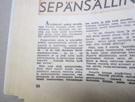 Apu 1955 nr 16, 16.4.1955, kansik. Audrey Hepburn, Teräksinen tervaskanto Juho Keinänen 97 vuotta Kuopio, Tähtisilmä-elokuvaa kuvaamassa, Sepänsälli Matti Haapala