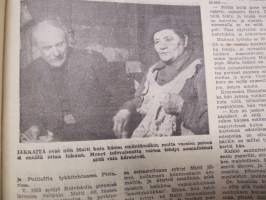 Apu 1955 nr 16, 16.4.1955, kansik. Audrey Hepburn, Teräksinen tervaskanto Juho Keinänen 97 vuotta Kuopio, Tähtisilmä-elokuvaa kuvaamassa, Sepänsälli Matti Haapala
