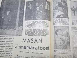 Apu 1955 nr 16, 16.4.1955, kansik. Audrey Hepburn, Teräksinen tervaskanto Juho Keinänen 97 vuotta Kuopio, Tähtisilmä-elokuvaa kuvaamassa, Sepänsälli Matti Haapala