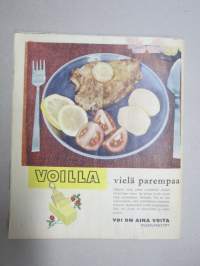 Me Naiset 1961 nr 42, Kansikuva Sinikka Salkama kuvannut Caj Bremer, Alain Delon, Maria Lang, Riemuperhe / musiikkiperhe Lehtelä, Uudet hatut, Kissatesti, Farah Diba