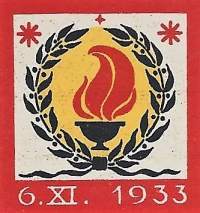 Svenska Dagen 6.XI.1933  - rintamerkki  pahvia  / Ruotsalaisuuden päivä (ruots. Svenska dagen) on Suomessa 6. marraskuuta