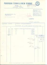 Porvoon Teknillinen Tehdas Porvoo 1953 - firmalomake