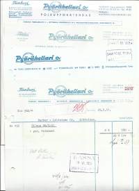 Pyöräkellari Oy  Tunturi  1950 luku 4 eril - firmalomake