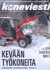 Koneviesti 2022 N:o 3. Kevään työkoneita: Amazone, Kverneland, Potila - Weidemann 1390 lumitöihin