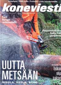 Koneviesti 2021 N:o 16.  Linko kaivukoneessa - Ford Ranger -erikoismallit - Helppokäyttöinen Sulky X40+ pintalevitin