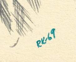 Raili Kuoppamäki, &quot;Amatsooni &quot; akvarelli sign 1969, A4 koko kehystämätön