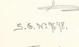 Signe Gröndal &quot;Työmiehet&quot;  lyijykynäpiirros sign S.G  1925  25x18 cm kehystämätön
