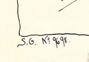 Signe Gröndal &quot;Kärryt&quot;  tussipiirros sign S.G  1925  19x20 cm kehystämätön