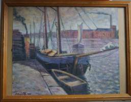 Petri Niinivirta,&quot;Aurajoki&quot;   akvarelli sign 2001 , koko 34x44 cm