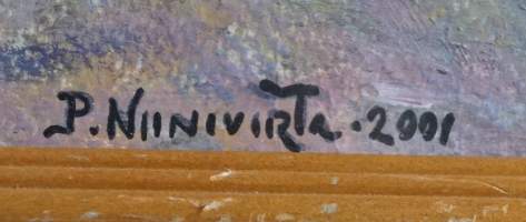 Petri Niinivirta,&quot;Aurajoki&quot;   akvarelli sign 2001 , koko 34x44 cm