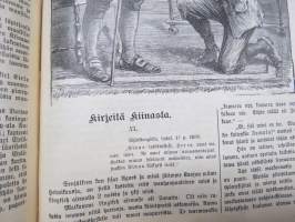 Suomen Wiikkolehti 1896 &amp; 1897, sidottu vuosikerta, uskonnollinen, erityisesti lähetystyö Kiina &amp; Intia, 3 kpl liitekarttoja sekä Frans Hannula hautapatsaskuva