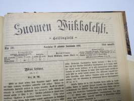 Suomen Wiikkolehti 1896 &amp; 1897, sidottu vuosikerta, uskonnollinen, erityisesti lähetystyö Kiina &amp; Intia, 3 kpl liitekarttoja sekä Frans Hannula hautapatsaskuva