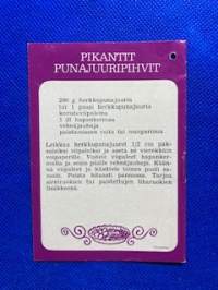 Maukkaita punajuuriherkkuja, opaslehtinen,