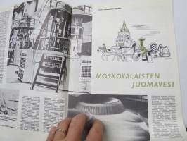 Neuvostoliitto Tänään 1964 nr 18, Tallinnan merikoulu, Ajattelevat koneet, Moskovalaisten juomavesi, Palkat kollektiivitiloilla, Napaseudun arkea, Venäläiset helmet