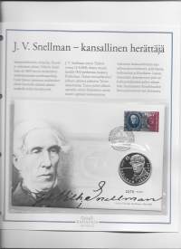 Rahakirje numeroitu 2270/5000 - J V Snellman - kansallinen herättäjä  10 euroa 2006 hopeaa