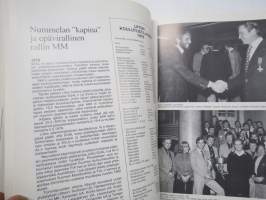 Suomen autourheilijat, runsaskuvituksinen historiikki (kirjoittanut Jukka Marttila) sekä matrikkeli autourheilijoista