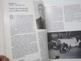 Suomen autourheilijat, runsaskuvituksinen historiikki (kirjoittanut Jukka Marttila) sekä matrikkeli autourheilijoista
