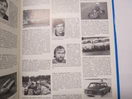 Suomen autourheilijat, runsaskuvituksinen historiikki (kirjoittanut Jukka Marttila) sekä matrikkeli autourheilijoista