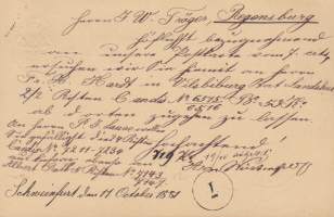 Königreich Bayern -ehiöpostikortti, 1881. 5Pf.