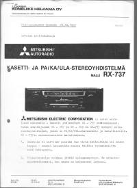 Mitsubishi Autoradio / kasetti ja PA/ULA -stereoyhdistelmä m RX-737