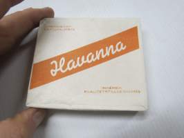 Havanna tupakka-aski -käyttämätön jatkosodan aikainen tyhjä tuotepakkaus, jonka valmistanut turkulainen Jaakkoo Taara -kirjapaino-kotelotehdas