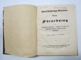 Hans Kejserliga Majestäts Nådiga Förordning om Landmäteri-Styrelsen i Finland och öfrige till... derstädes hörande Tjenstemän -manmittaushallinnon määräykset 1848