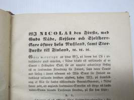 Hans Kejserliga Majestäts Nådiga Förordning om Landmäteri-Styrelsen i Finland och öfrige till... derstädes hörande Tjenstemän -manmittaushallinnon määräykset 1848