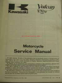 Kawasaki Vulcan VN750 Motorcycle Service Manual -korjaamokirja