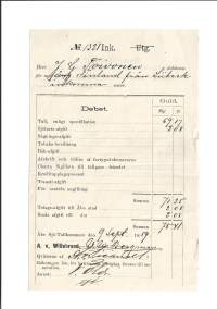 Åbo Sjö-Tullkammare -Ångf  Finland  1889  firmalomake