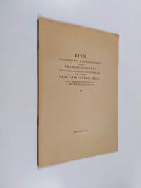 Kutsu kuulemaan sitä julkista esitelmää, jonka Helsingin yliopiston patologisen anatomian ruotsinkielinen professori Arno Erik (Erkki) Saxen pitää virkaanastujais...