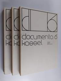 Documenta 6 kassel band 1-3 : Malerei, plastik, performance  ; Fotografie, Film, Video ; Handzeichnungen , utopisches design ; Bucher (laatikossa)