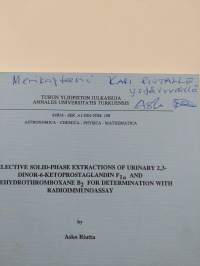 Selective Solid Phase Extractions of Urinary 2,3-dinor-6-ketoprostaglandin F 1alpha and 11-dehydrothromboxane B 2 for Determination with Radioimmunoassay (signeer...