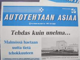 Autotehtaan asiaa - Kokoonpano - Lähivalo - Oy Saab-Valmet Ab tehtaan hebkilöstölehtiä noin 60 kpl erä vv. 1981-90