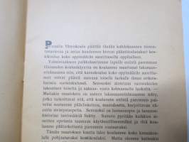 Perniön Yhteiskoulu 1934-1935 vuosikertomus, sisältää oppilasluettelon