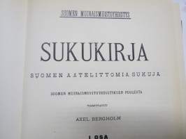 Sukukirja I-II Suomen aatelittomia sukuja 1901 (näköispainos vuodelta 1984) osa I Aeimelaus-Lithovius, osa II Lundahl-Österbladh