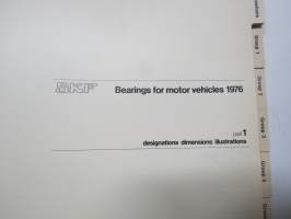 SKF Bearings for motor vehicles 1976 part 1 designations, dimensions, illustrations -laakerien luettelo