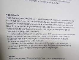 SKF Bearings for motor vehicles 1976 part 1 designations, dimensions, illustrations -laakerien luettelo