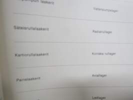 SKF Bearings for motor vehicles 1976 part 1 designations, dimensions, illustrations -laakerien luettelo