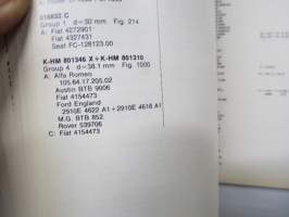SKF Bearings for motor vehicles 1976 part 1 designations, dimensions, illustrations -laakerien luettelo