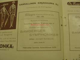 Allegro konserttitoimisto Bamberger Symphoniker 15.41956 -konserttiohjelma