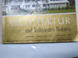Architektur und Kultiviertes Wohnen -saksan- ja englanninkielinen arkkitehtuurin ja asumisen erikoisjulkaisu, mm. Tapiolan kaupunginosan esittely ja suomi-design