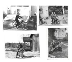 Mopoja ja moottoripyöriä - valokuva  4 kpl erä