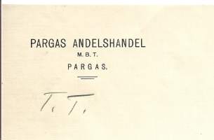 Pargas Andelshandel  m.b.t Pargas 1921  -   firmalomake