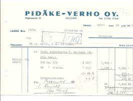 Pidäke-Verho Oy Helsinki 1941   100 kg paperinarua -   firmalomake